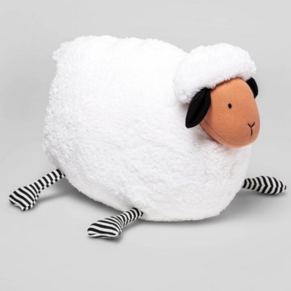 Pillowfort Sheep Lamb Figural Plush Pillow Pal Stuffed Animal Striped 17×13" EUC - Picture 1 of 8